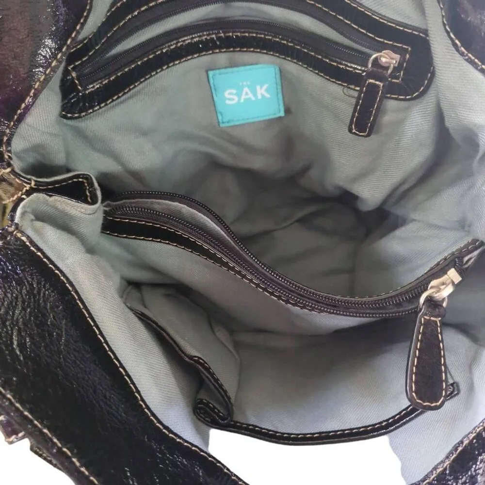The Sak Suede Patent Leather Black Hobo
